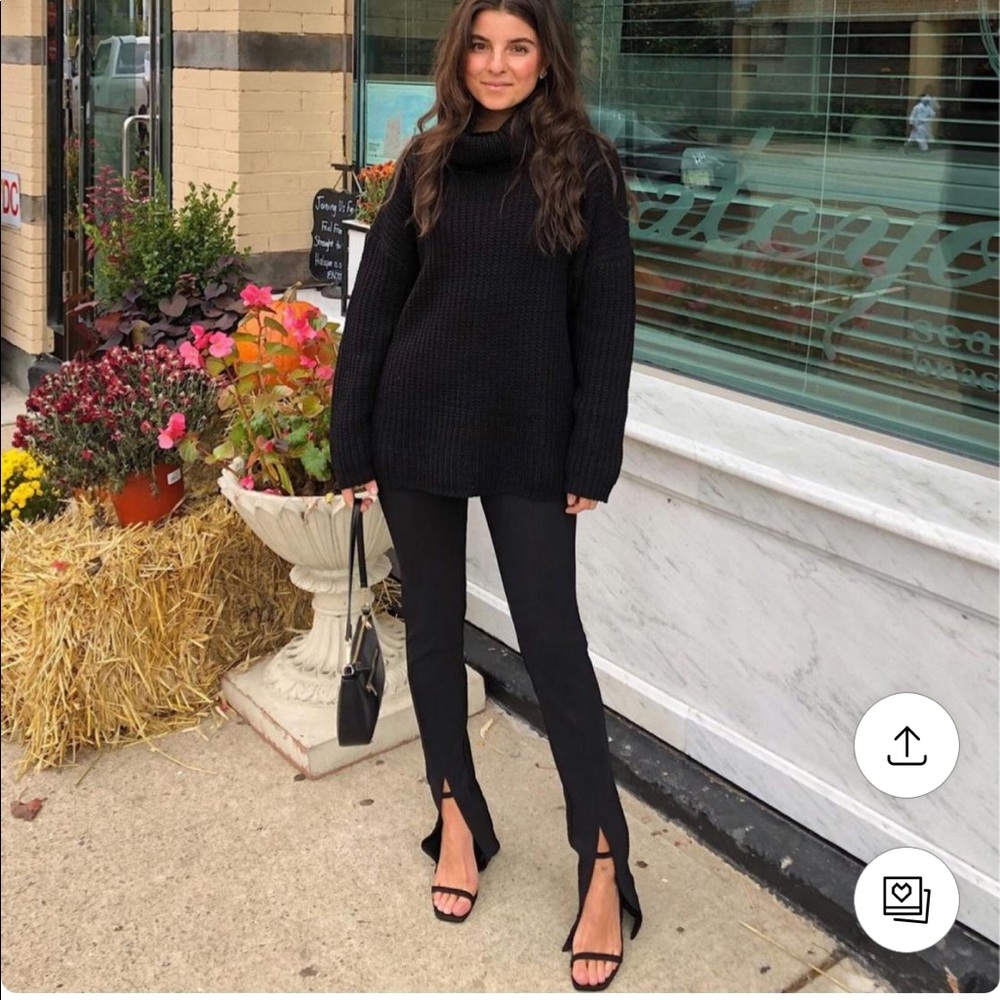 COPY - Adika front slit pants in size small. Color is black!